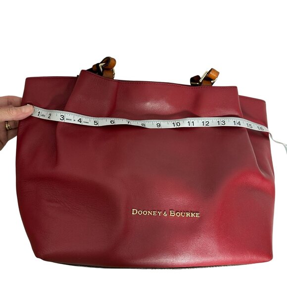 Dooney & Bourke Cranberry Red FLYNN City Tote Shoulder Bag Smooth Leather - Picture 14 of 16